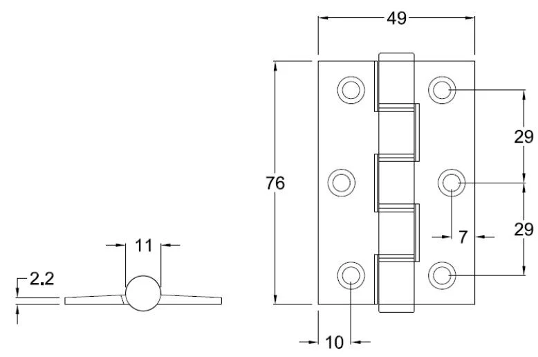 **10 Pack** McCallum Aluminium Cabinet Hinge Satin A51 A151 - Image 4