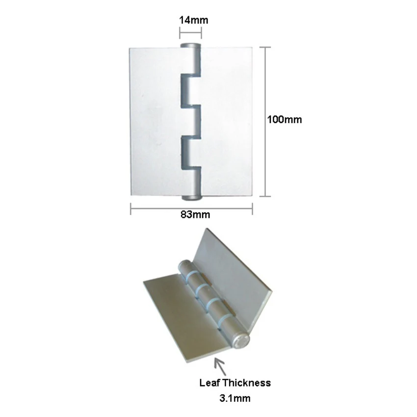 **10 Pack** McCallum Aluminium Concealed Fix Hinge Satin A142 AB45 - Image 3