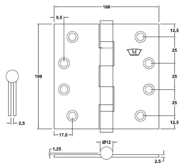 **10 Pack** McCallum Stainless Steel Ball Bearing Butt Hinge Satin S254 - Image 2