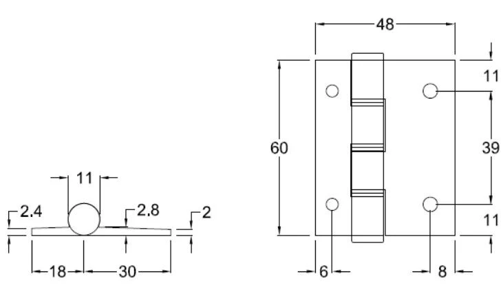 **10 Pack** McCallum Window and Shower Screen Door Hinge Satin A170 AB70 - Image 3