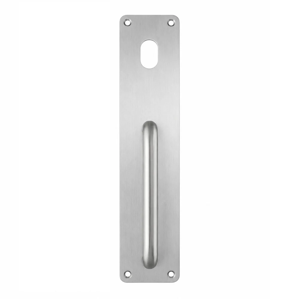 Lockwood 217 Interior Plate With Cylinder Hole and P2 Pull Handle Stainless Steel 21725NA/P2SS