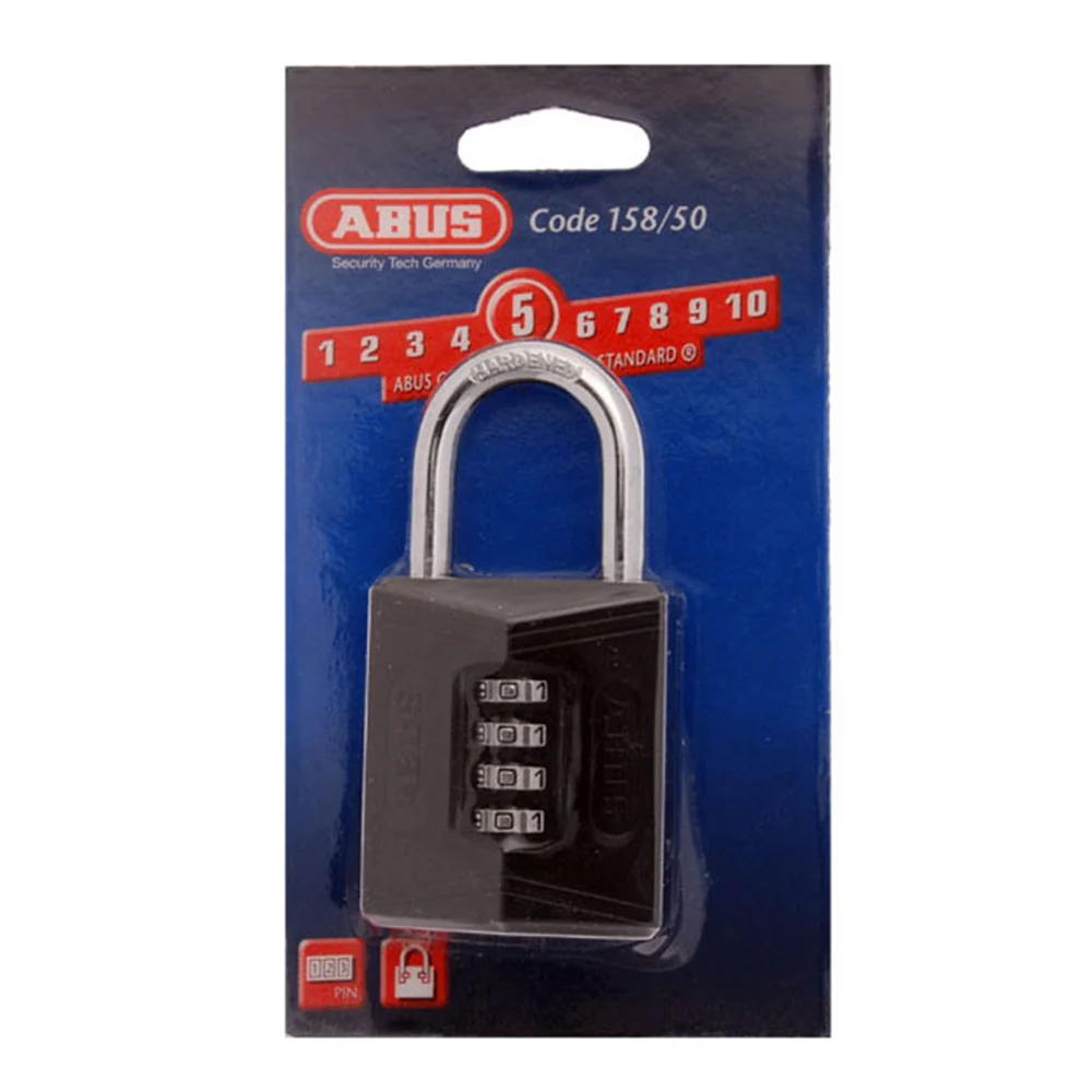 ABUS 158/50 Heavy Duty Combination Padlock 50mm Black 15850C - Image 2