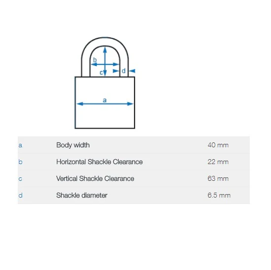 Abus Security Padlock Keyed Alike KA403 40mm Brass Body 6540HB63KA3 - Image 2
