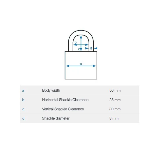 Abus Security Padlock Keyed Alike KA6501 50mm Brass Body 6550HB80KA11 - Image 2