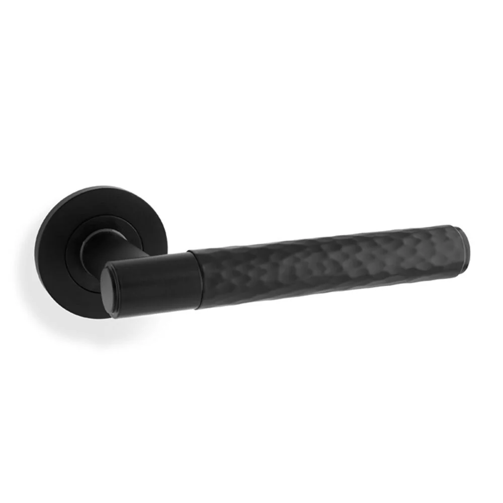 Alexander and Wilks Hammered Spitfire Lever on Round Rose - Available in Various Finishes - Image 2