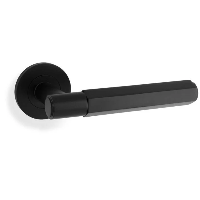 Alexander and Wilks Hex Spitfire Door Lever on Round Rose - Available in Various Finishes - Image 2