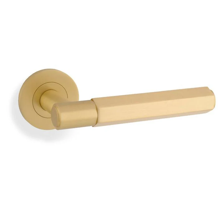 Alexander and Wilks Hex Spitfire Door Lever on Round Rose - Available in Various Finishes - Image 6