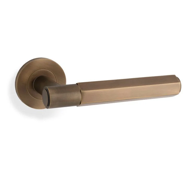 Alexander and Wilks Hex Spitfire Door Lever on Round Rose - Available in Various Finishes - Image 8