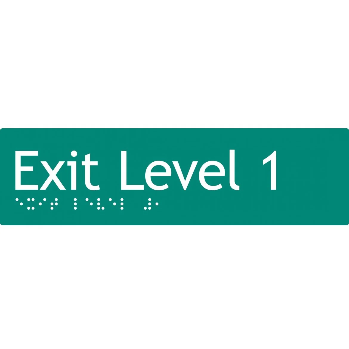 AS1428 Compliant Exit Sign L1 GREEN Level 1 Braille 180x50x3mm