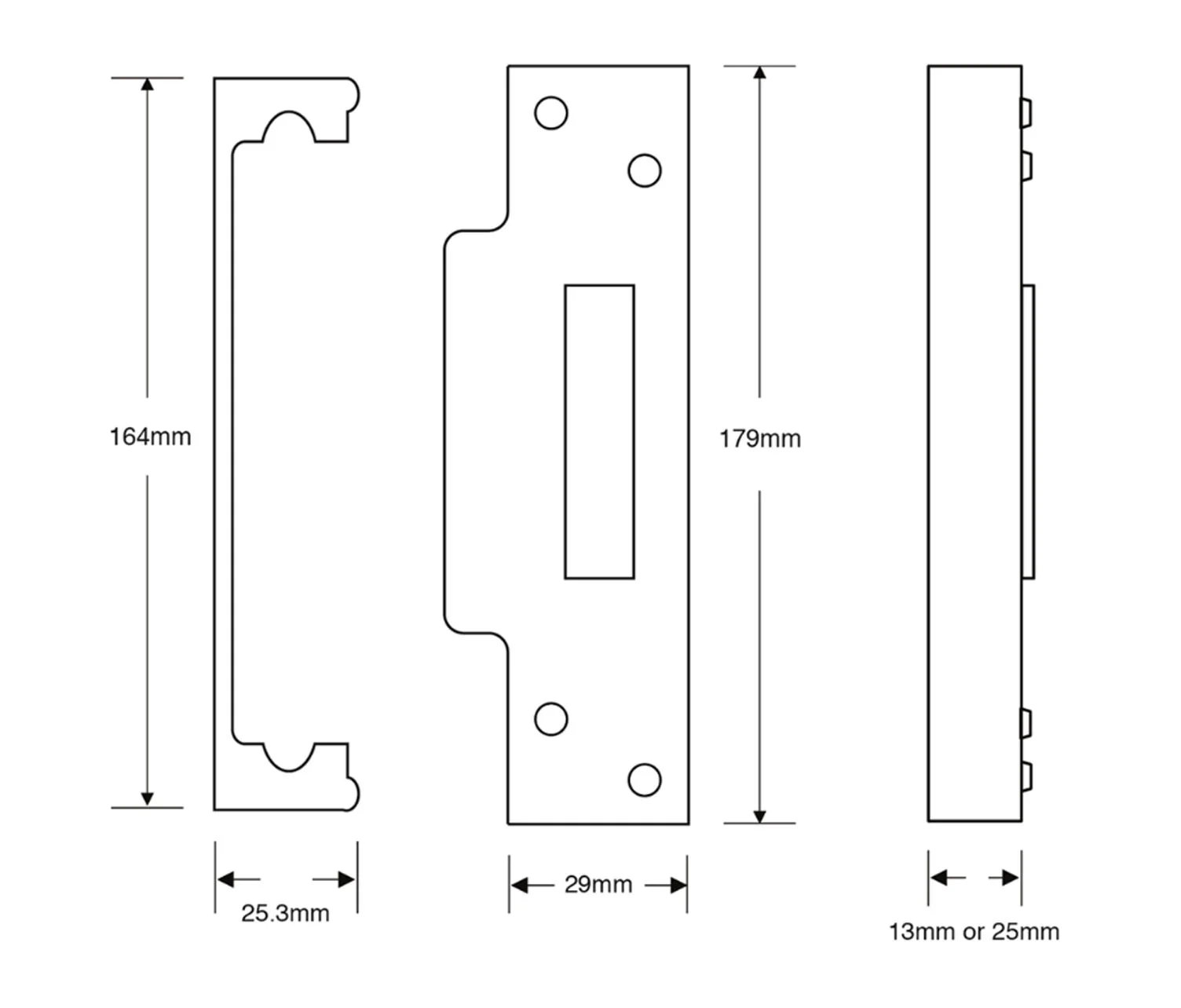 ASEC Rebate To Suit Asec Mortice Key Sashlocks 13mm - Available in Polished Brass and Satin Chrome - Image 2