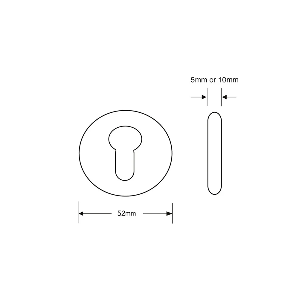 Asec Round Euro Escutcheon 52mm Face Fix White AS4517 - Image 2