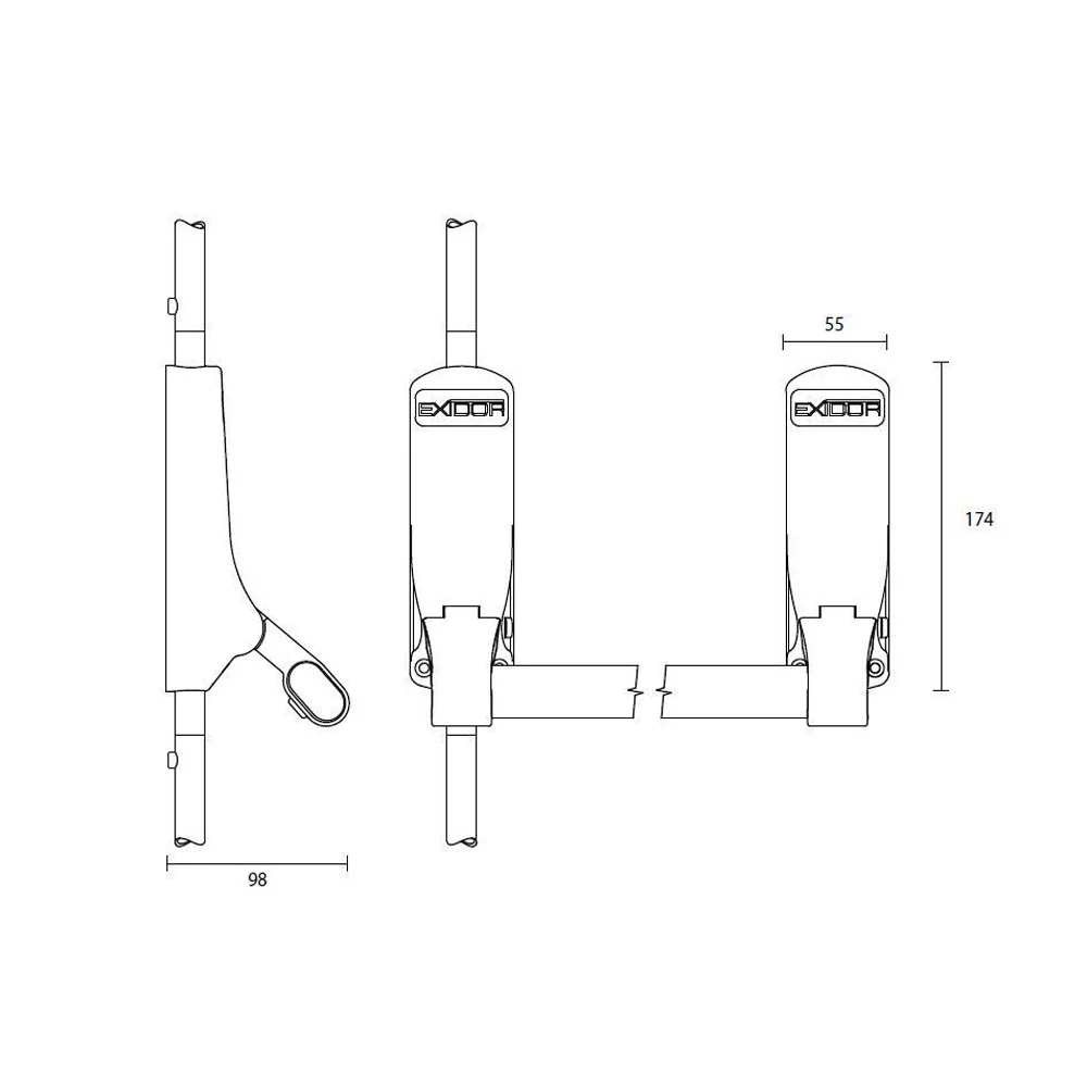 Exidor by Assa Abloy Exit Device Single Panic Bolt 2 Point Lock Silver EXI294-SIL - Image 3