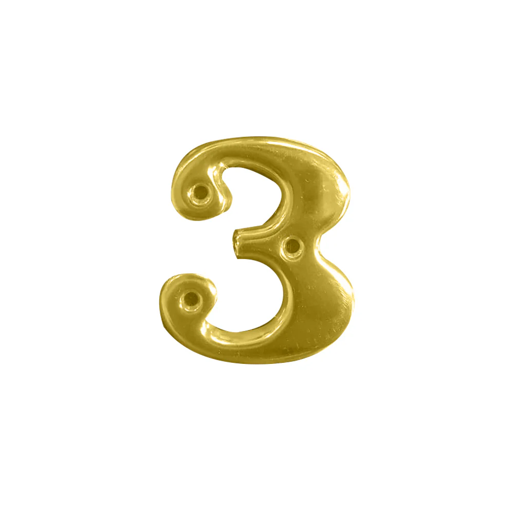 Austyle Contemporary Numeral Number 0-9 Polished Brass - Available in Various Number and Sizes - Image 24