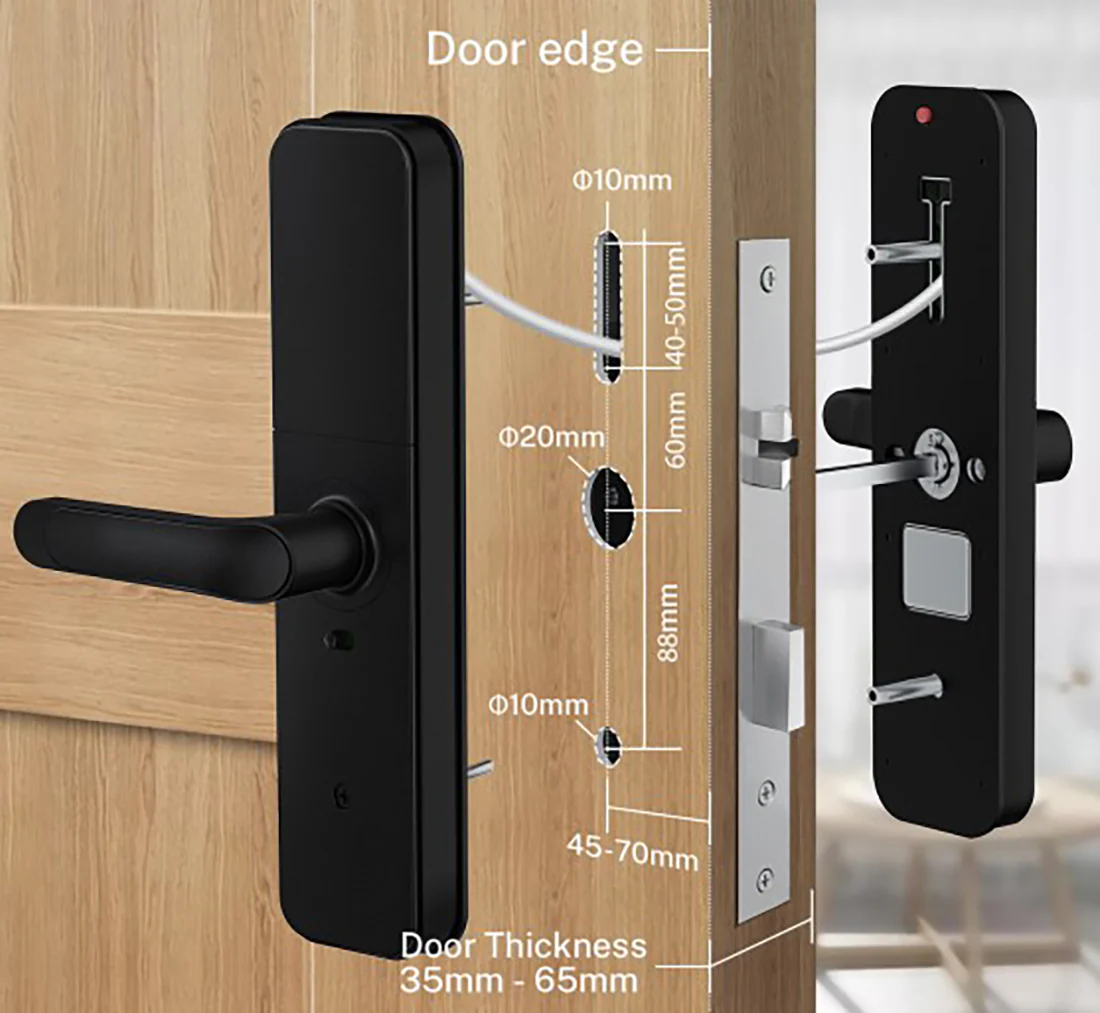 Austyle Digital Door Lever Handle Latch Set Matt Black 59405 - Image 3