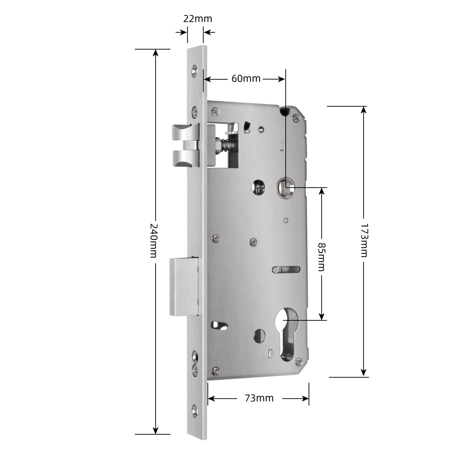 Austyle Smart Digital Door Lever Lock Entrance Set 60mm Mortice Matt Black 59407KIT2 - Image 3