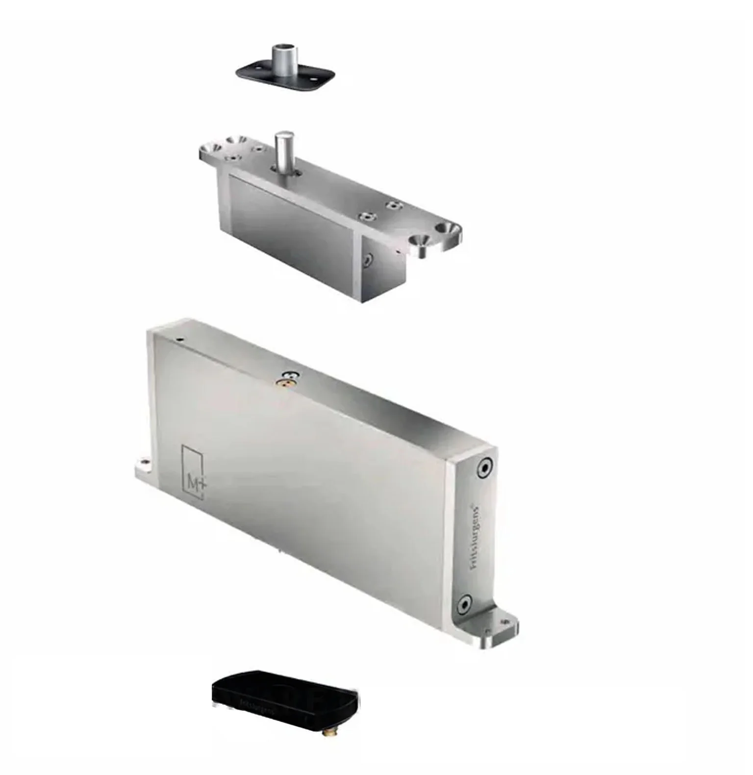 Fritsjurgens Full Kit System M+A | 70mm Min Pivot Point Squared Floor Plate PVD Black FJS/STM+70ASBK