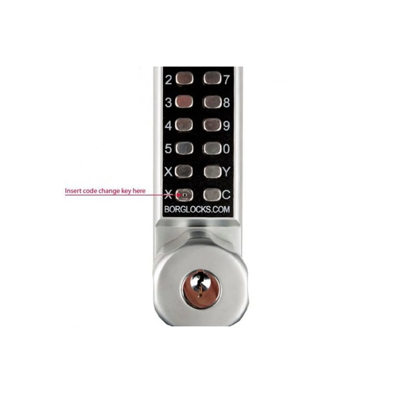 Borg Digital Door Lock Knob Keyless Entry Key Override Satin Chrome BL2701SCECP - Image 2