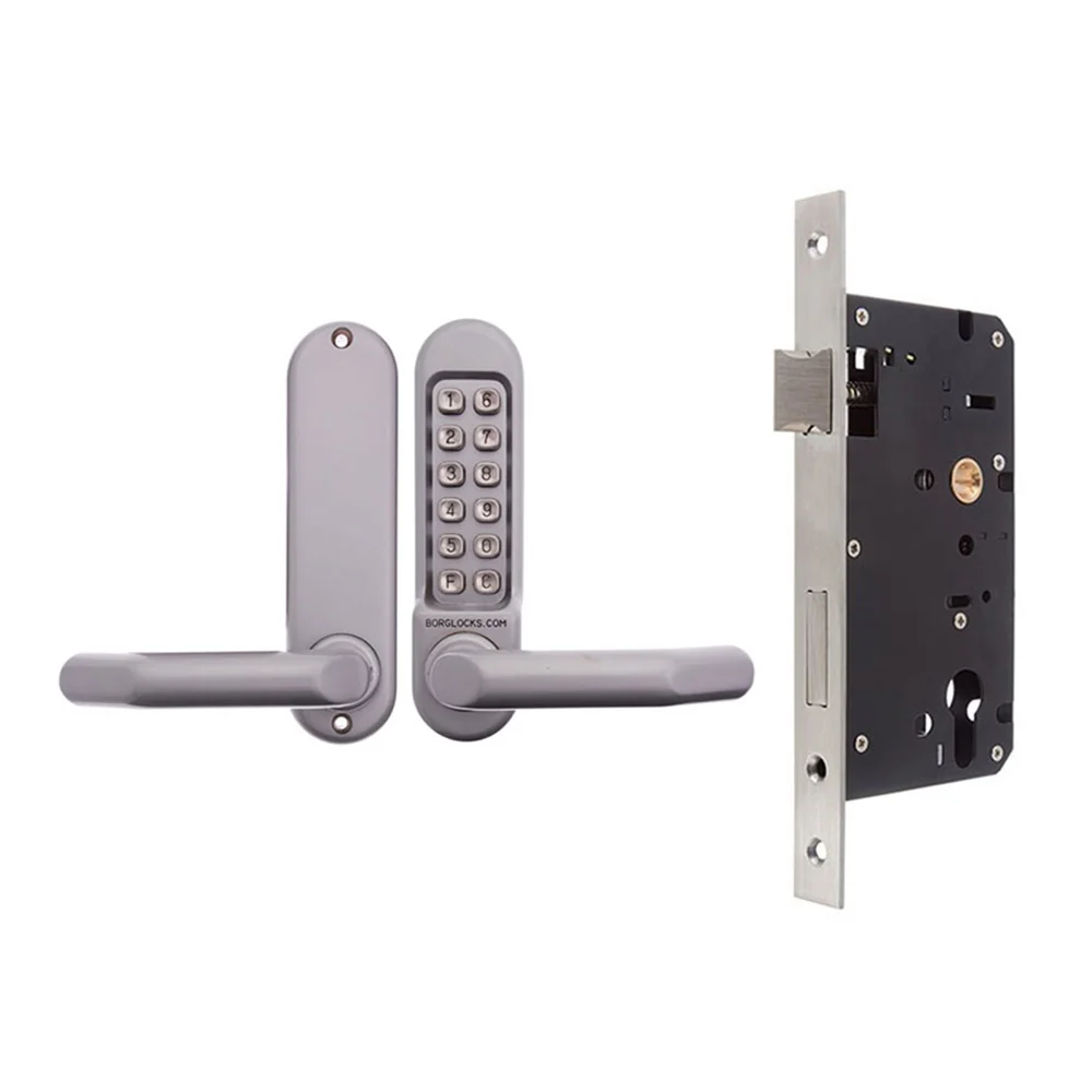 Borg Digital Door Lock Lever Euro Style Mortice Satin Chrome BL5000SC - Image 3