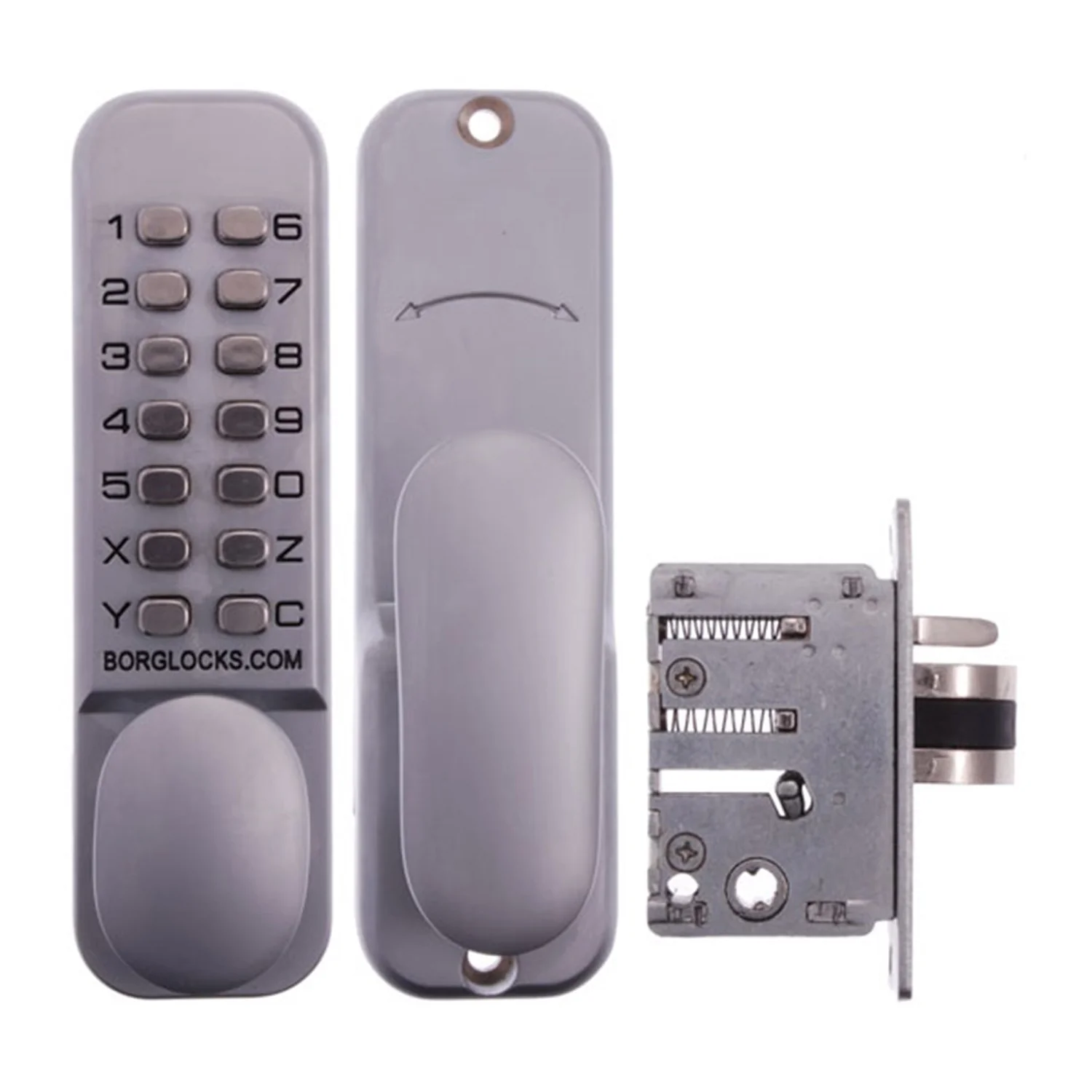 Borg Digital Door Lock with 28mm Backset Mortice Latch Satin Chrome BL2002SC
