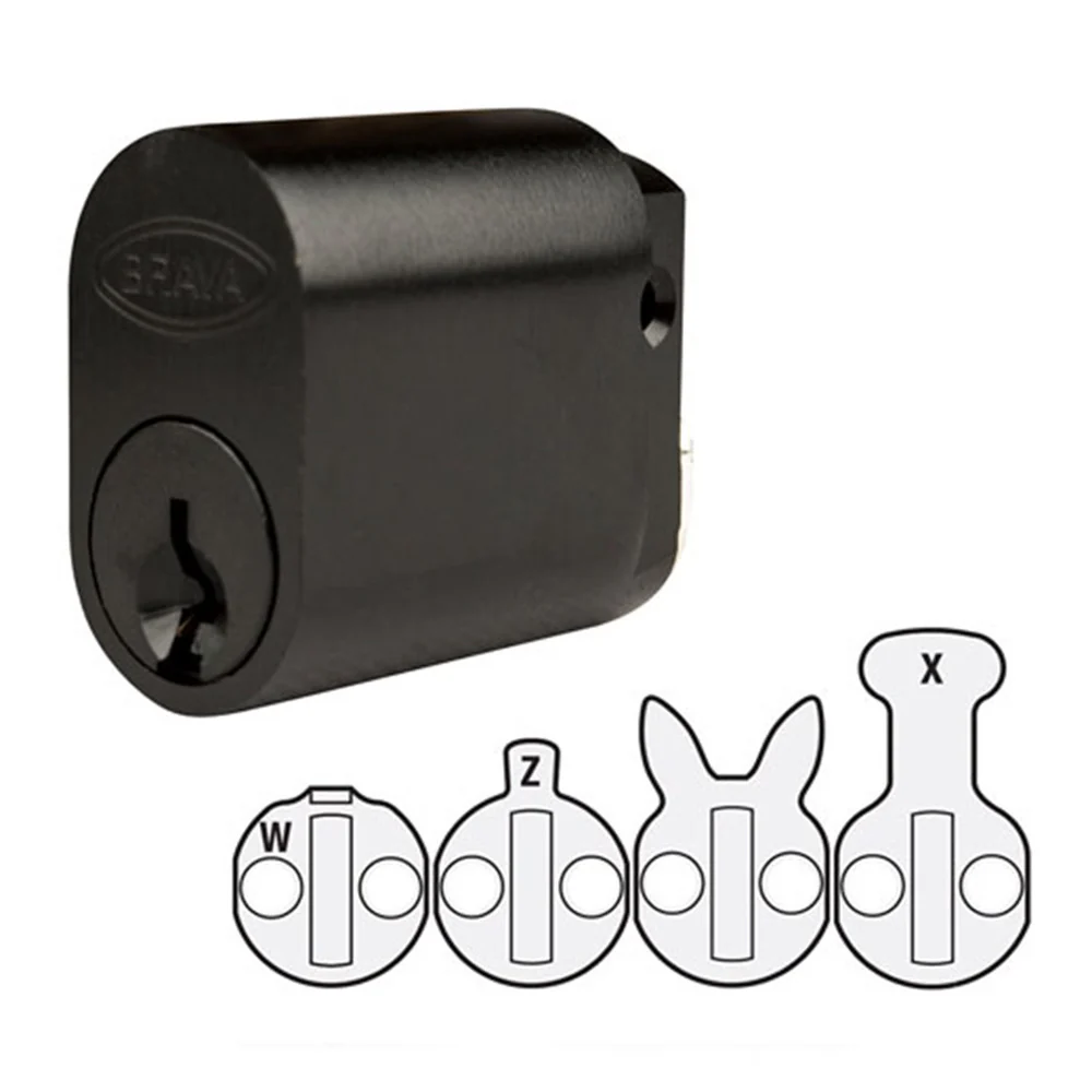 Brava 570 Oval Cylinder X W Z & Rabbit Cams 6 Pin Matt Black 5070XBLKKD - Image 2
