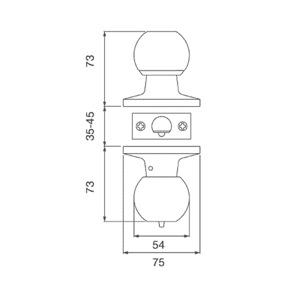 Brava Metro Entrance Knob Set Fire Rated Adjustable Tiebolt 60-70mm Backset RA3000SS - Image 2