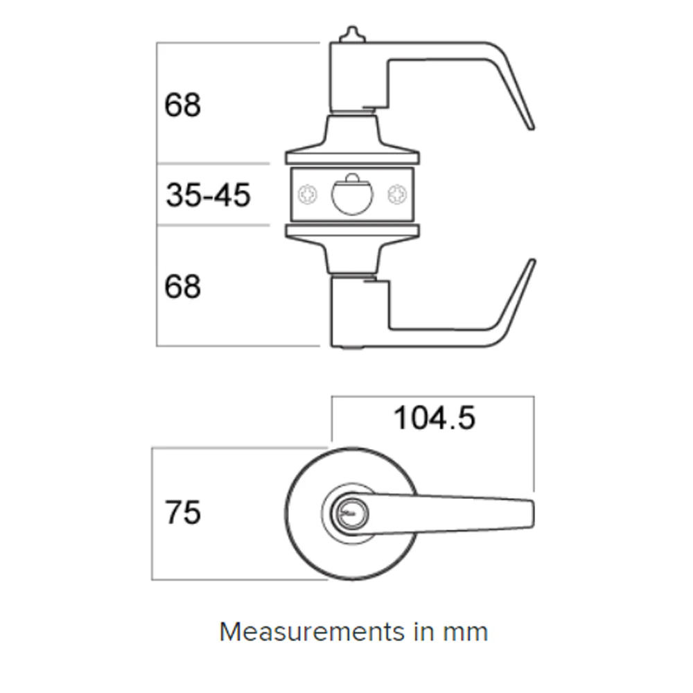 Brava Metro Entrance Lever Set 60/70mm Backset Satin Chrome RH6000SC - Image 2