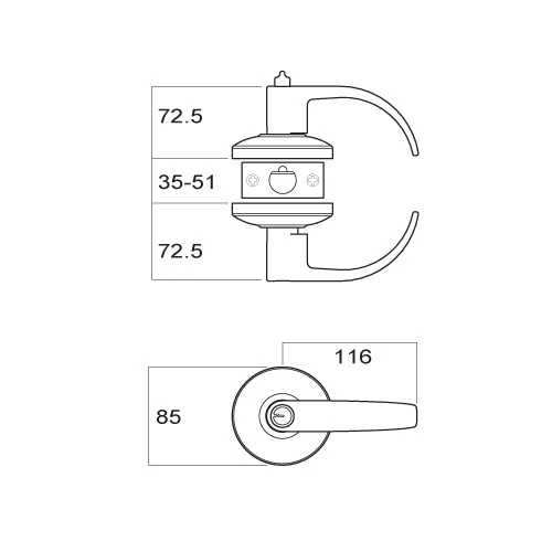 Brava Metro Entrance Lever Set EV8000SC70 Fire Rated 70mm SC Keyed To Differ - Image 2