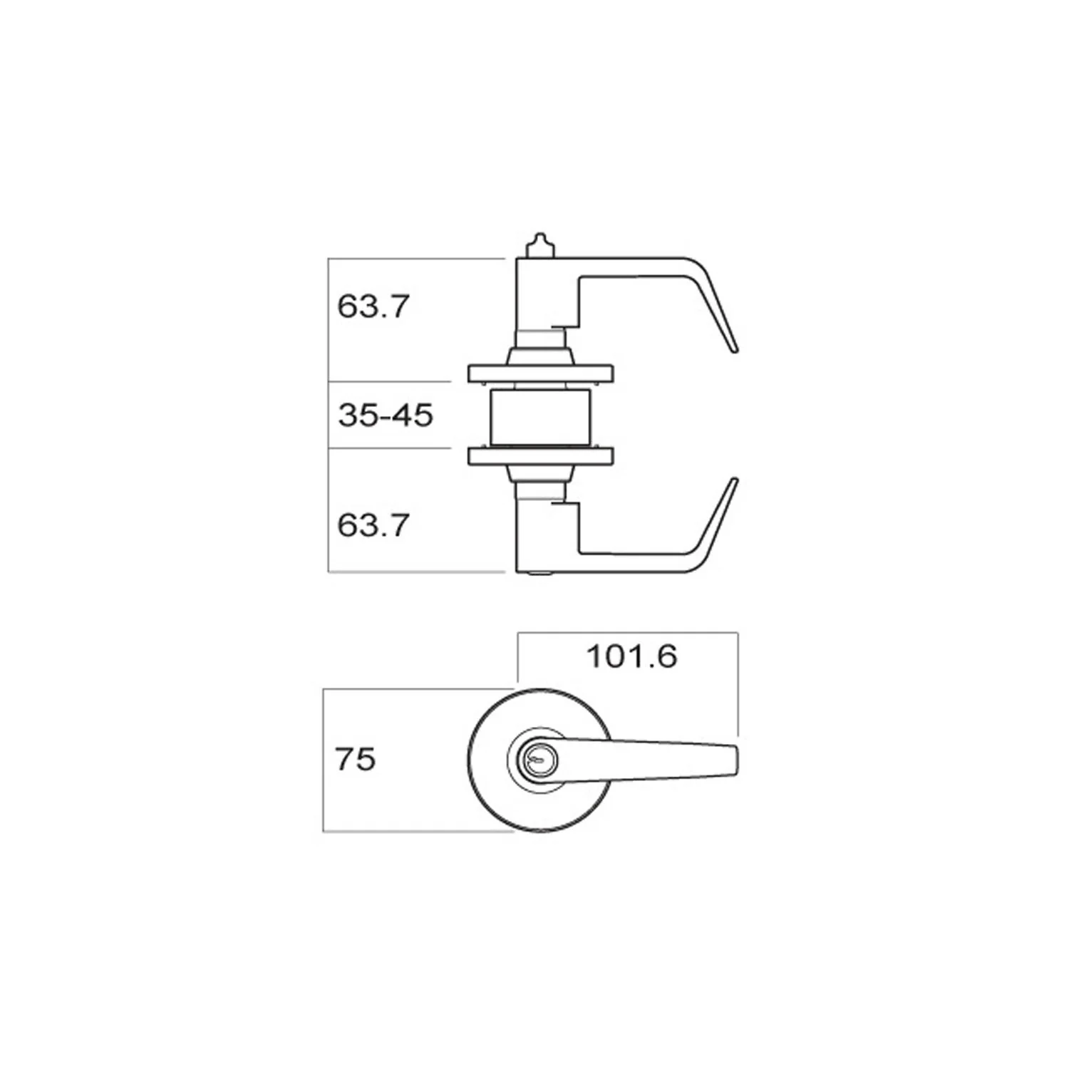 Brava Metro Entrance Lever Set Fire Rated 60mm Polished Brass EL6100PB60 - Image 2