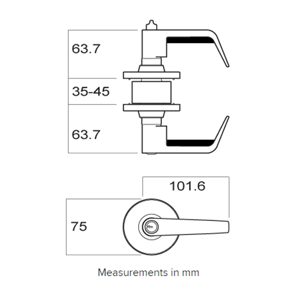 Brava Metro Entrance Lever Set Fire Rated 70mm Keyed To Differ EL6000SC70KD - Image 2