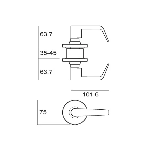 Brava Metro Passage Lever Set EL6082BC70 Fire Rated 70mm Polished Chrome - Image 2