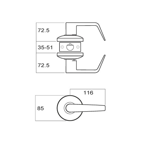 Brava Metro Privacy Lever Set EV6030SC70 Fire Rated 70mm Satin Chrome - Image 2