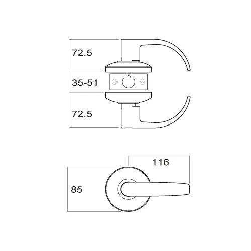 Brava Metro Privacy Lever Set Fire Rated 70mm Satin Chrome EV8030SC70 - Image 2