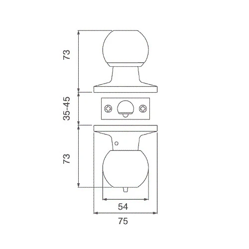 Brava Metro Storeroom Knob Set RA3062SS Fire Rated Tiebolt 60/70mm SSS - Image 2