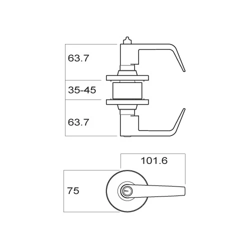 Brava Metro Storeroom Lever Set Fire Rated 70mm Keyed Alike EL6062SC70 - Image 2
