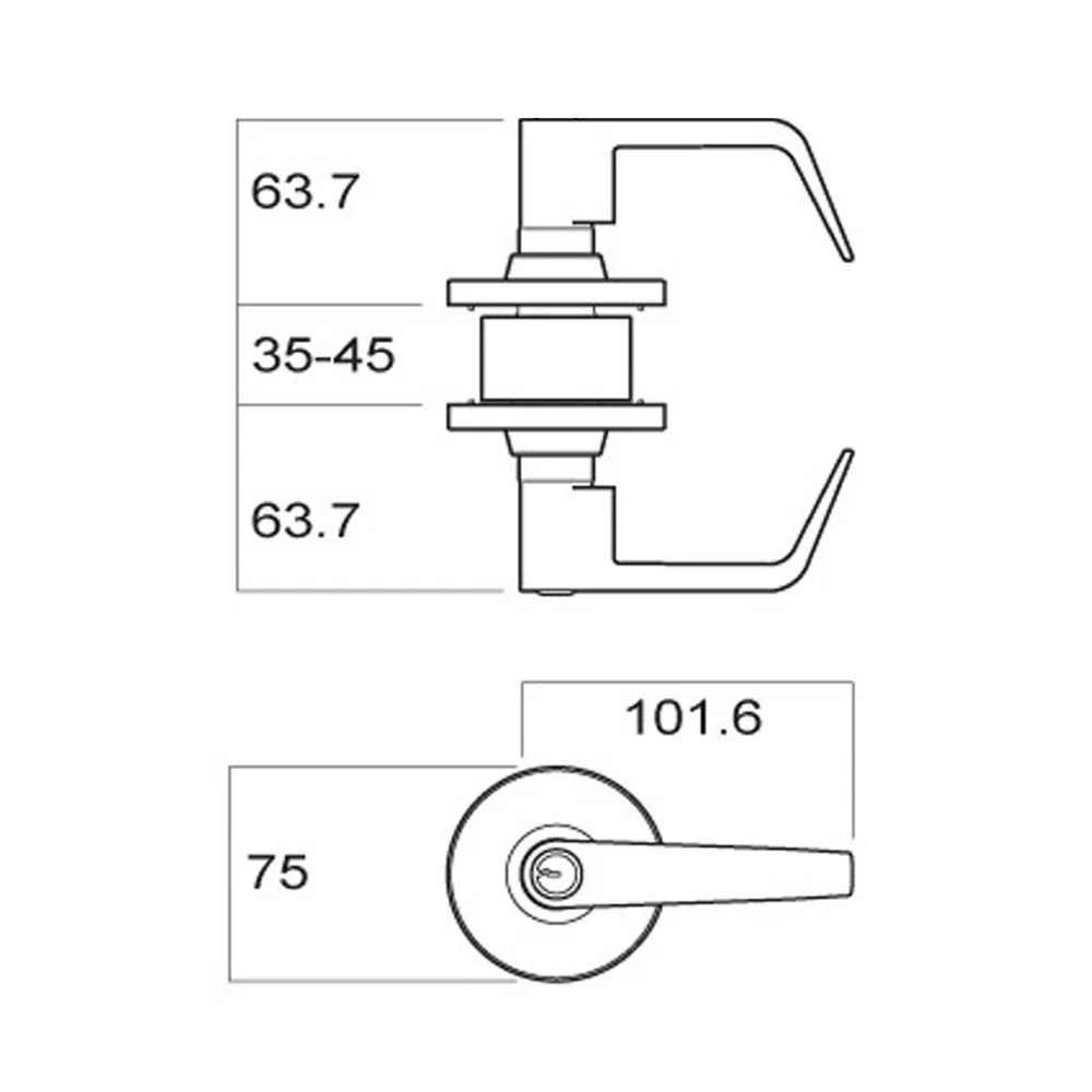 Brava Metro Storeroom Lever Set Fire Rated 70mm Keyed To Differ EL6062SC70 - Image 2