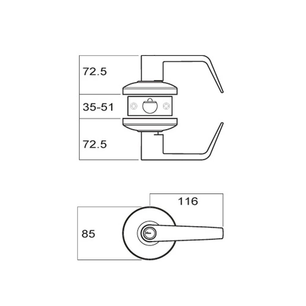 Brava Metro Storeroom Lever Set Keyed To Differ 70mm Satin Chrome EV6062SC70 - Image 2