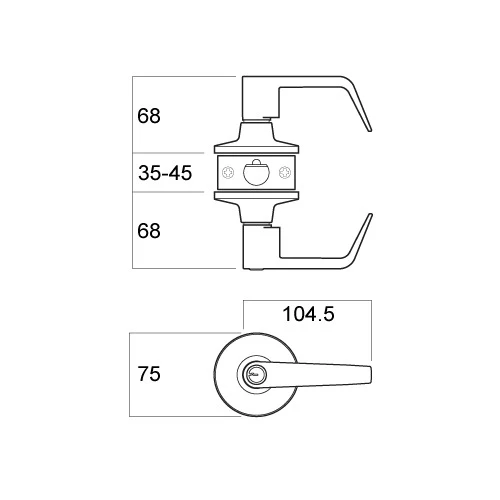 Brava Metro Storeroom Lever Set RH6062SC Tiebolt Fixing 60/70mm Satin Chrome KD - Image 2