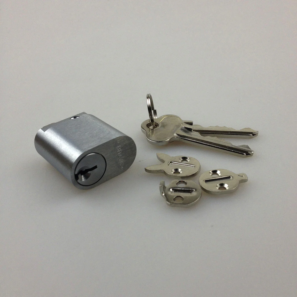 Brava Oval Cylinder X W Z Rabbit Cams 6 Pin Keyed Alike Satin Chrome 5070USCKA - Image 3