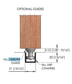 Brio 106E/94 Guide Edge Fix Cast stainless plate with single precision bearing - Image 2