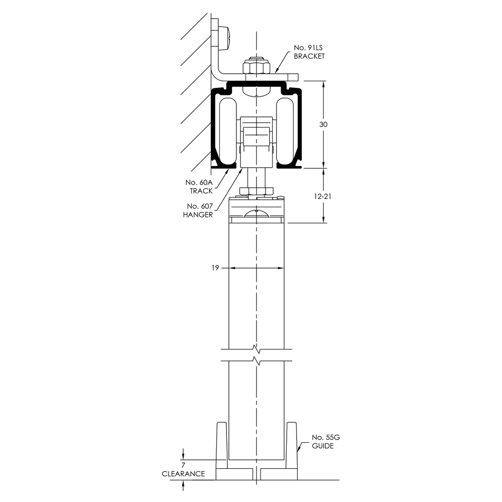 Brio Single Run 60 Door Track System for Top Hung Sliding Panels - Available in Various Function - Image 4
