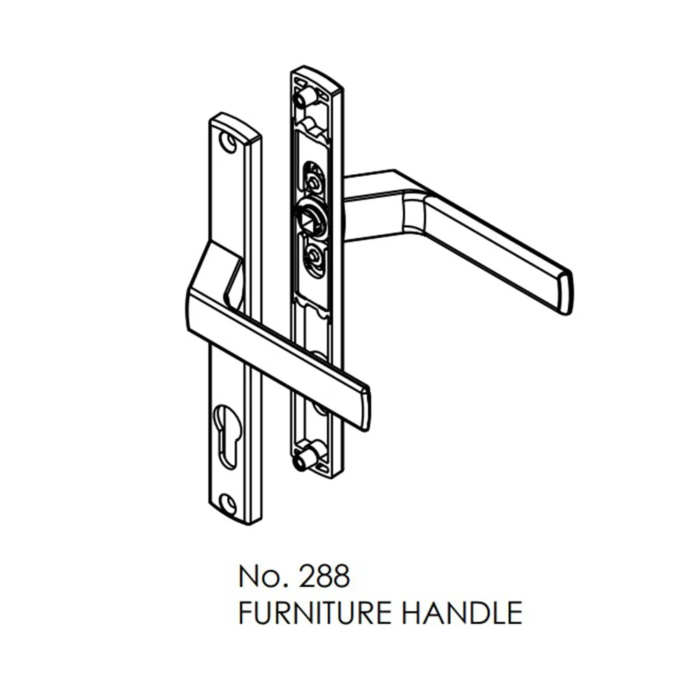 Brio Standard Lever Furniture 85mm Satin Stainless Steel 28885SS - Image 2