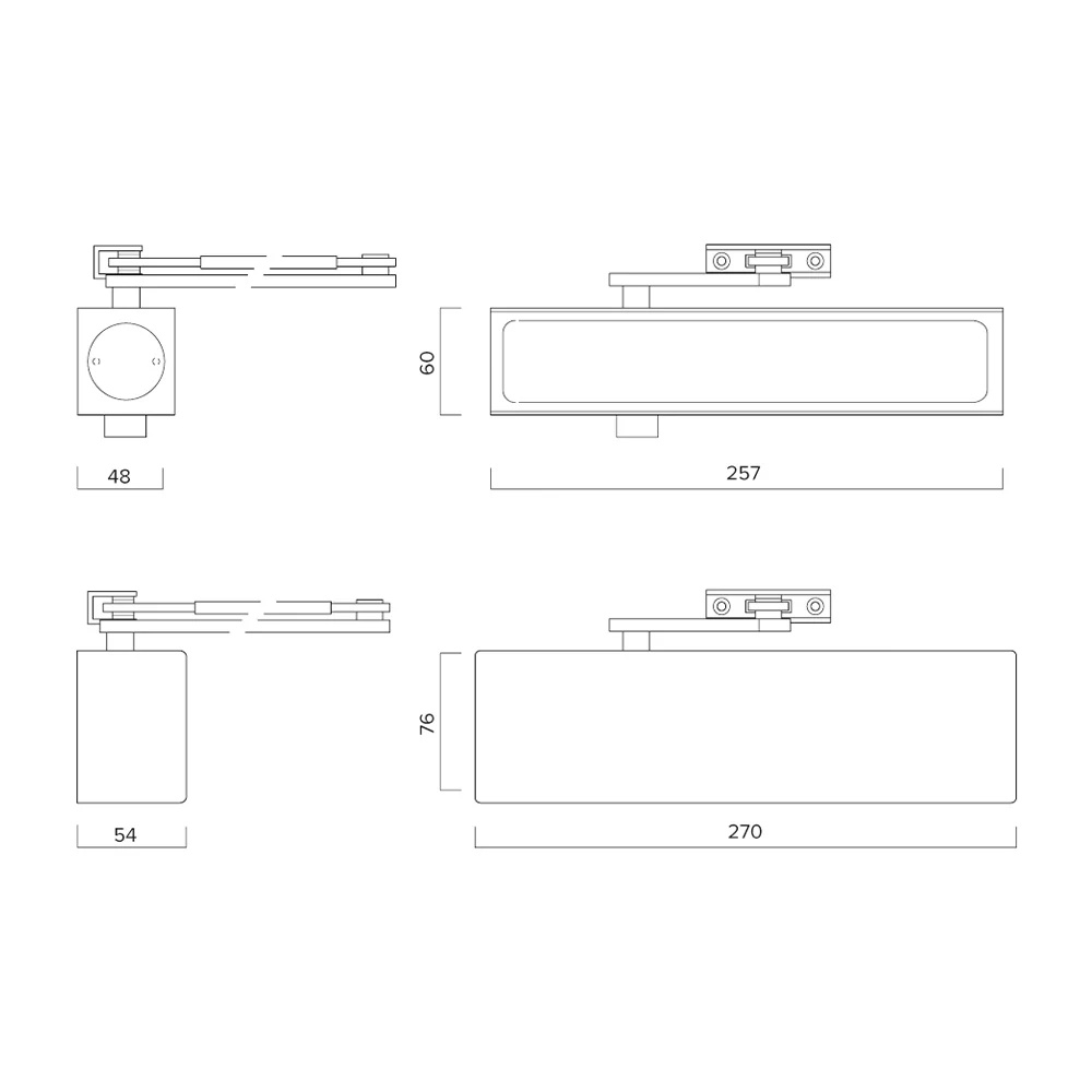 Briton Door Closer with Backcheck Satin Stainless Steel BNT-1130B-SSS - Image 2