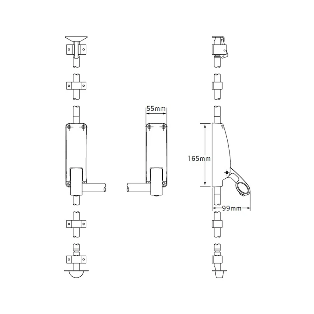 Briton Door Lock Pack B377 Panic Bolt Bar Double Door Outside Knob with Cylinder - Image 3