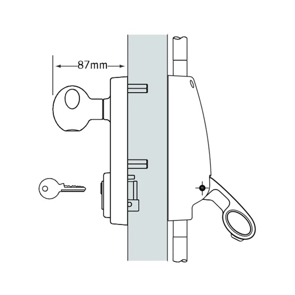 Briton Door Lock Pack B377 Panic Bolt Bar Double Door Outside Knob with Cylinder - Image 6