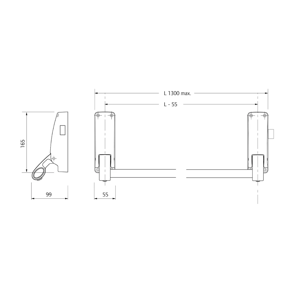 Briton Door Lock Pack B378 Rim Panic Latch Bolt Bar Outside Lever w/ Cylinder - Image 5
