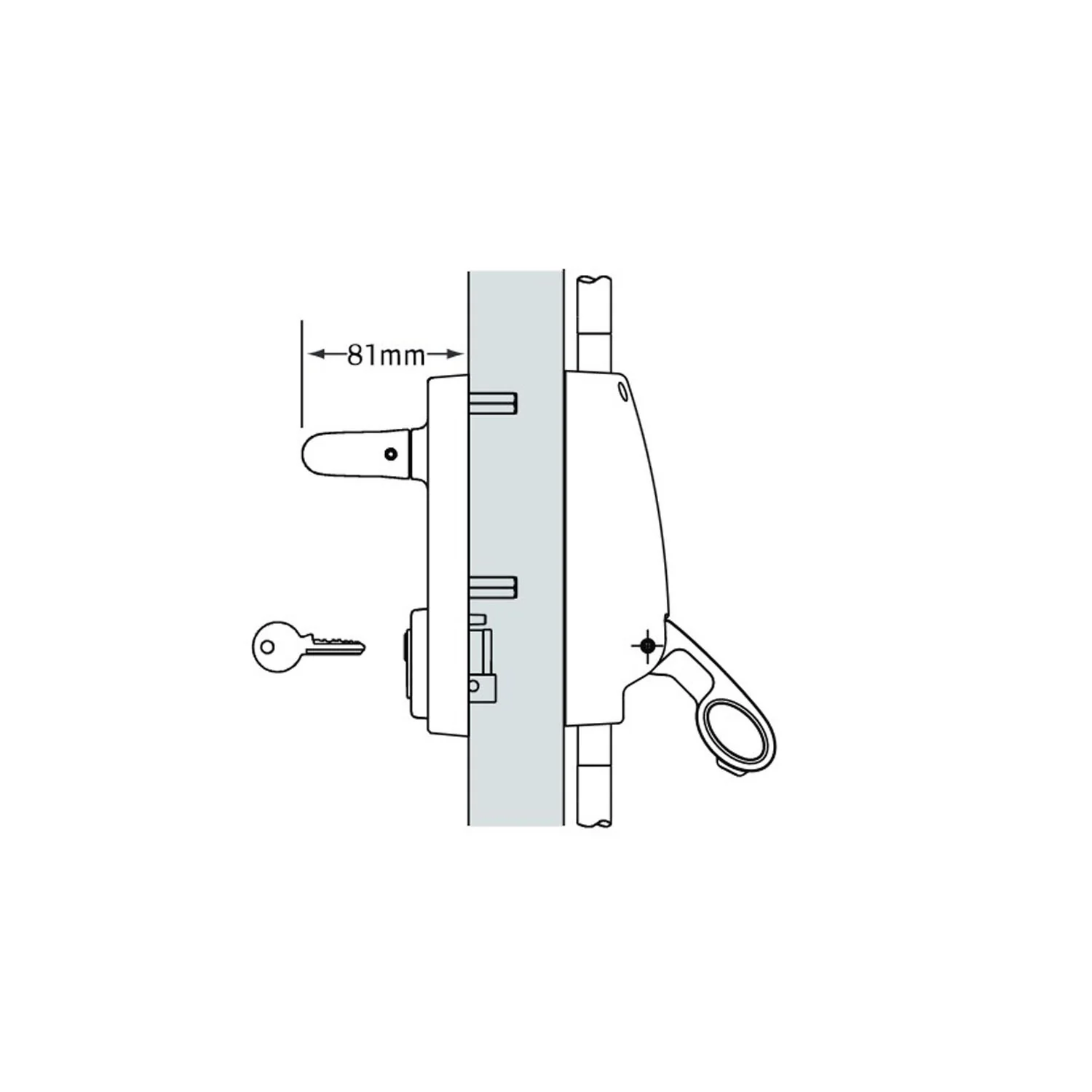 Briton Door Lock Pack Panic Latch B378E/SE Outside Knob with Cylinder B1413/KE - Image 6
