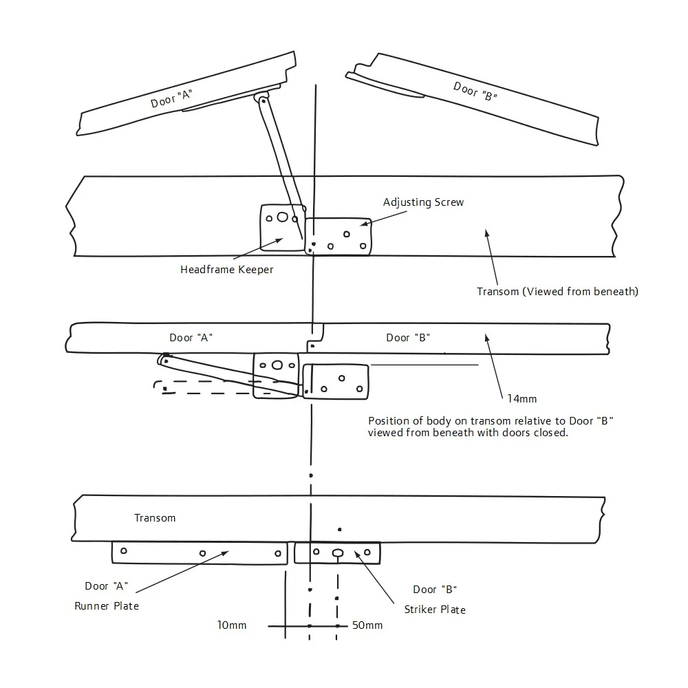 Briton Door Selector 305mm Satin Stainless Steel For Double Doors B4000305SS - Image 3