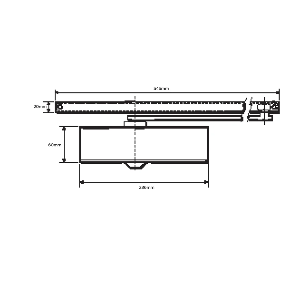 Briton EN1-3 Track Arm Adjustable Closer Back Check Fire Rated Matt Black BNT-1120B-T-C-MB - Image 2