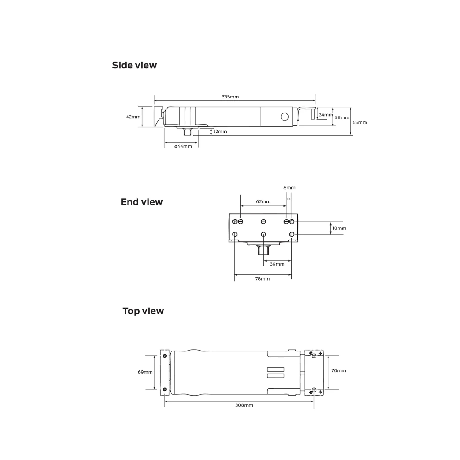 Briton EN2-4 Transom Closer Adjustable Silver B2800 - Image 2