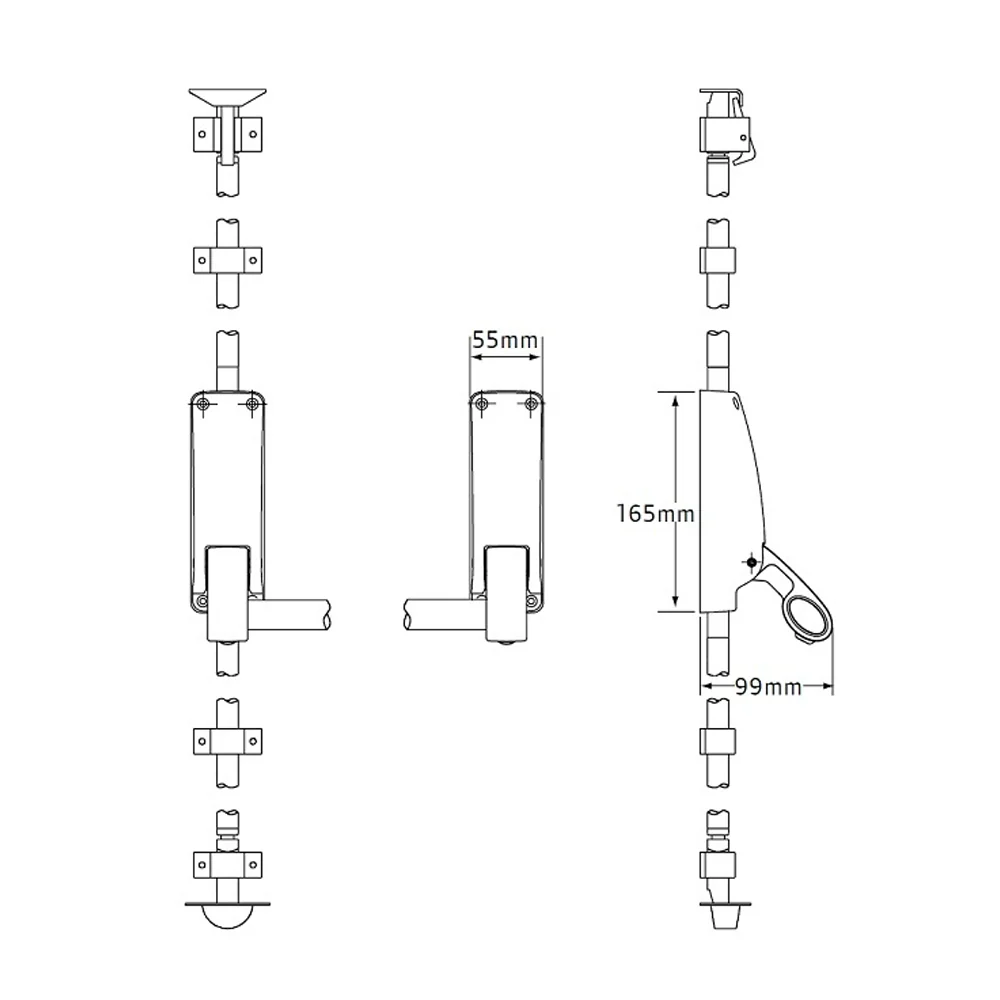 Briton Panic Bar B376E-D/SE Single Door with Outside Trim Knob w/ Cylinder 1413/KE - Image 2